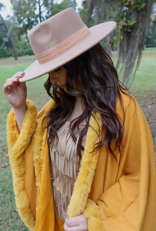 faux fur cape poncho