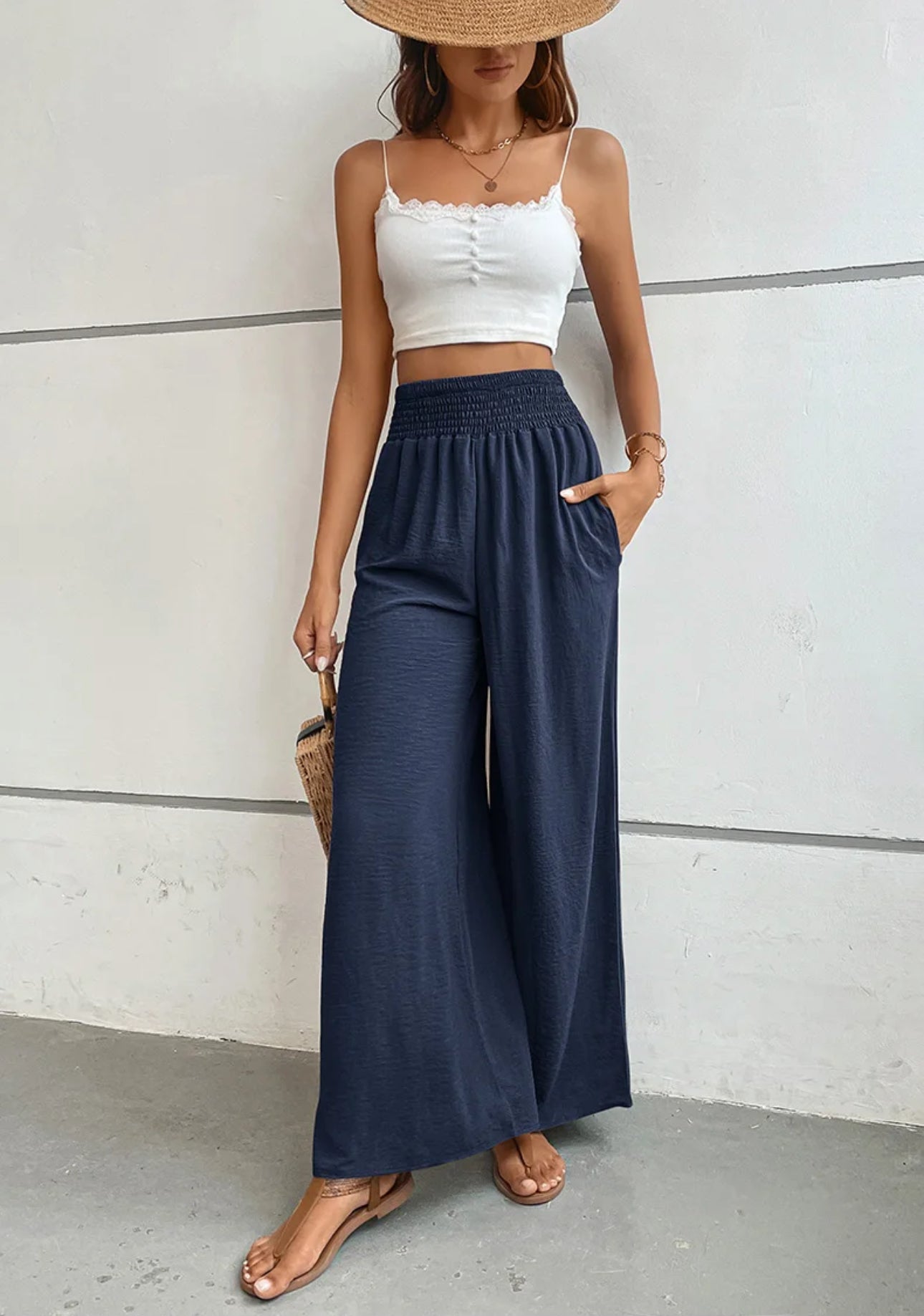 palazzo pants navy