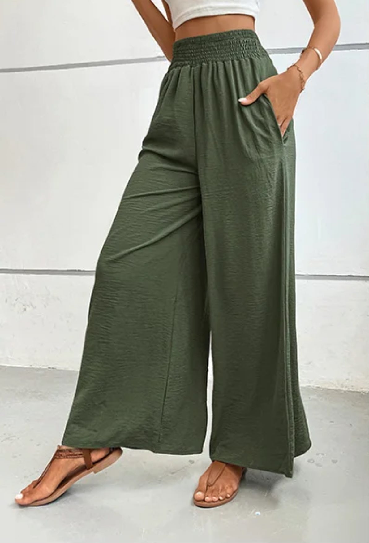 olive palazzo pants