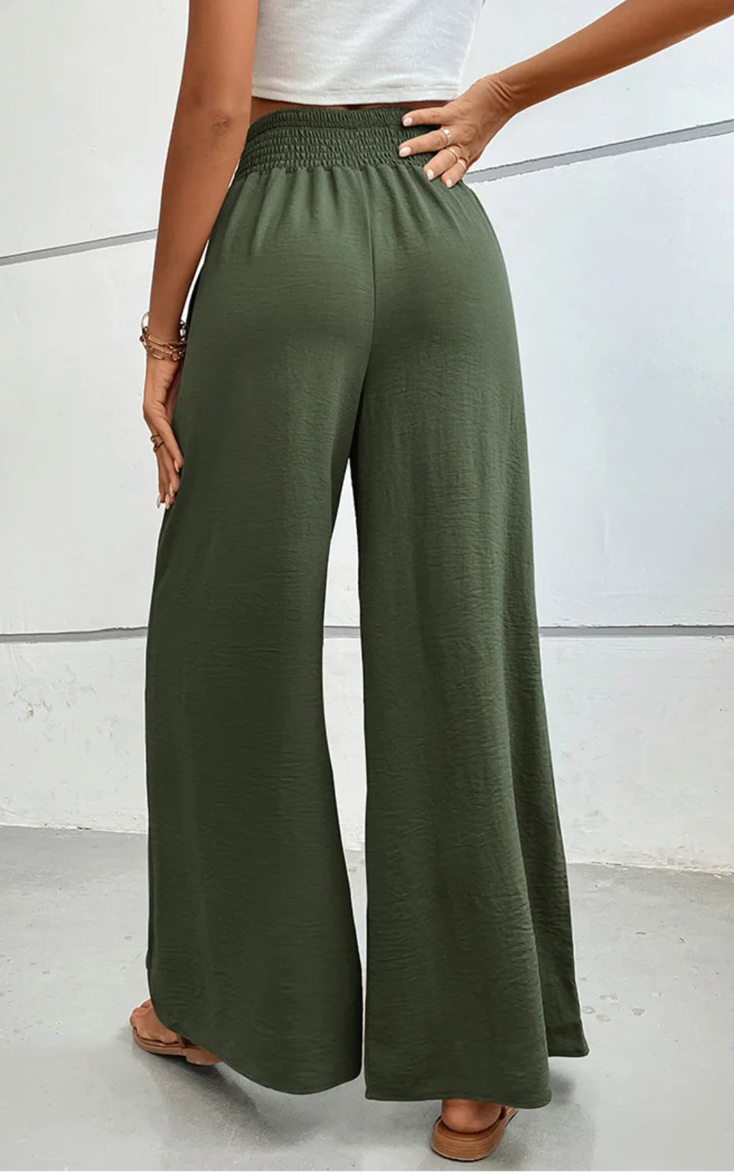 palazzo pants olive