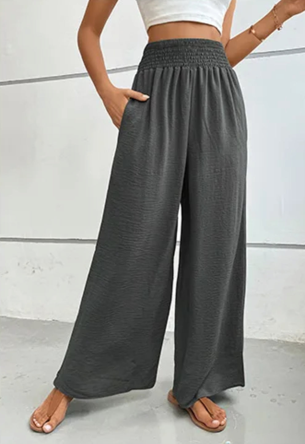 grey palazzo pants