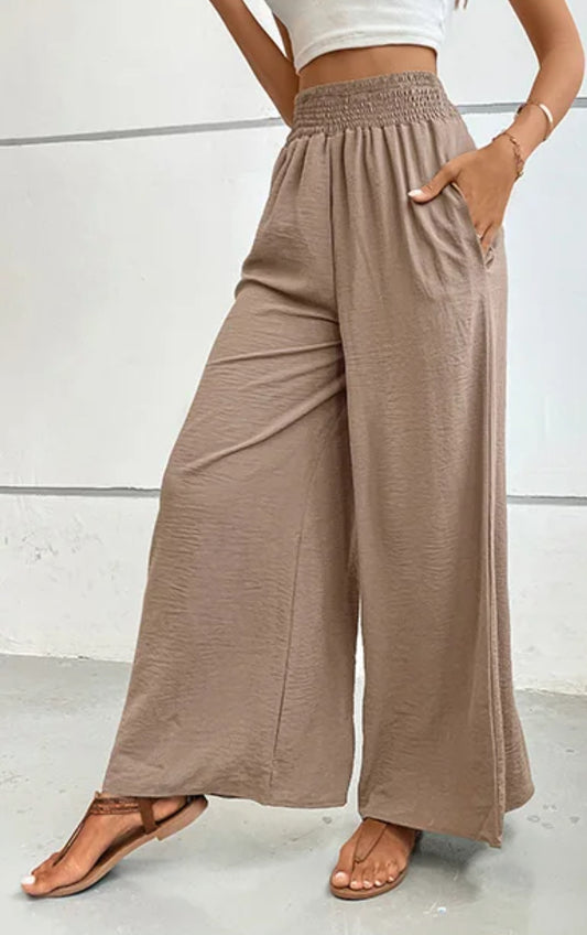 beige palazzo pants