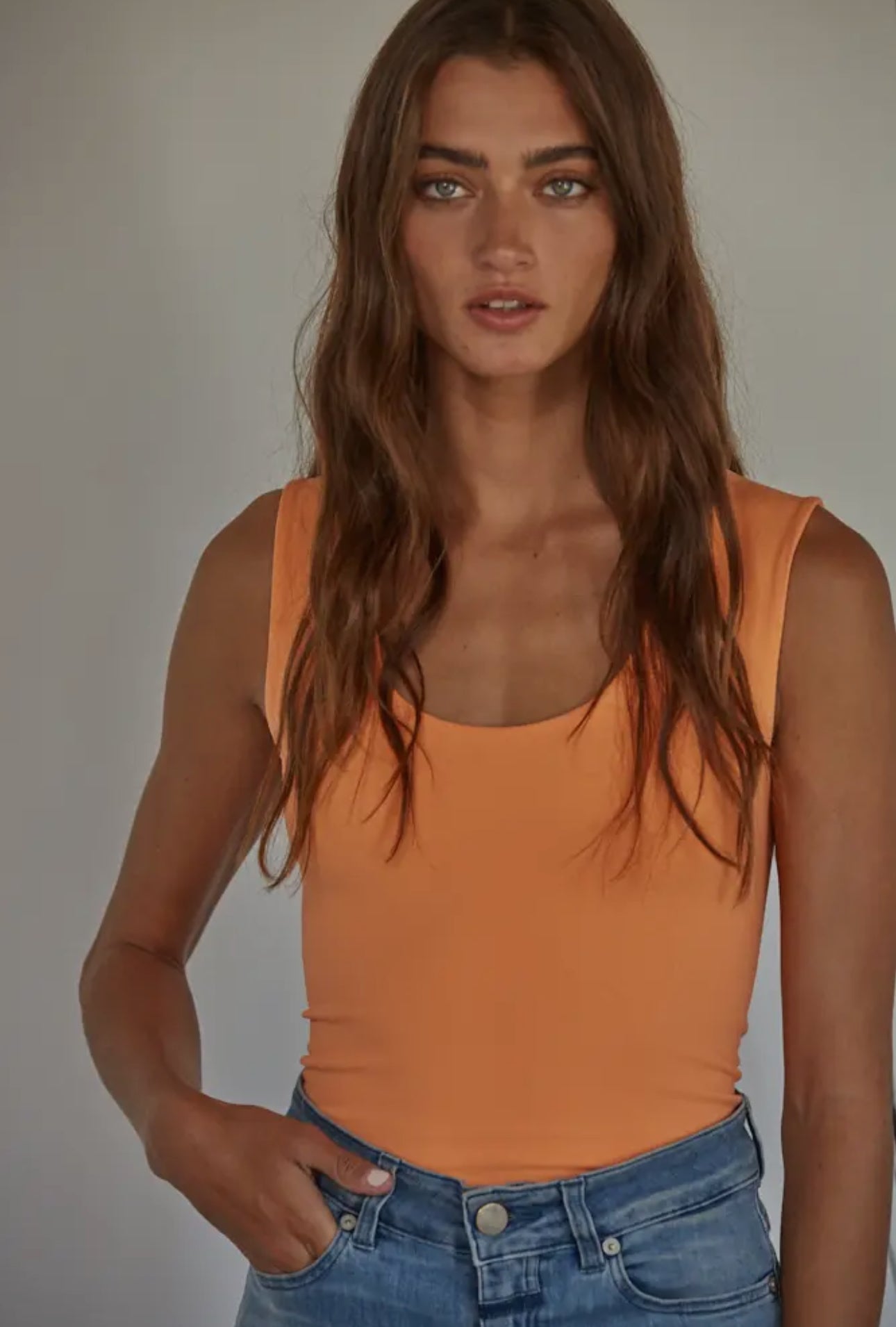 soft stretch cami orange 