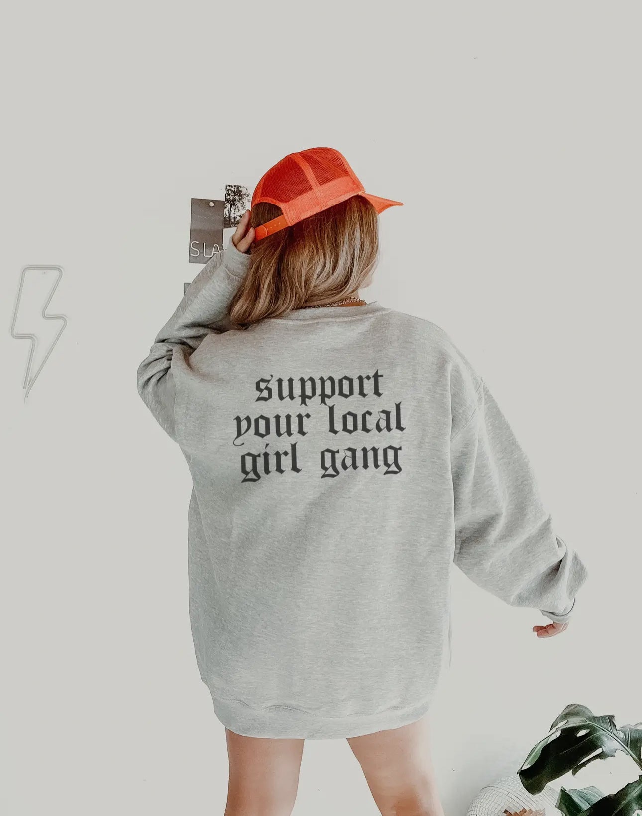 girl gang sweatshirt grey