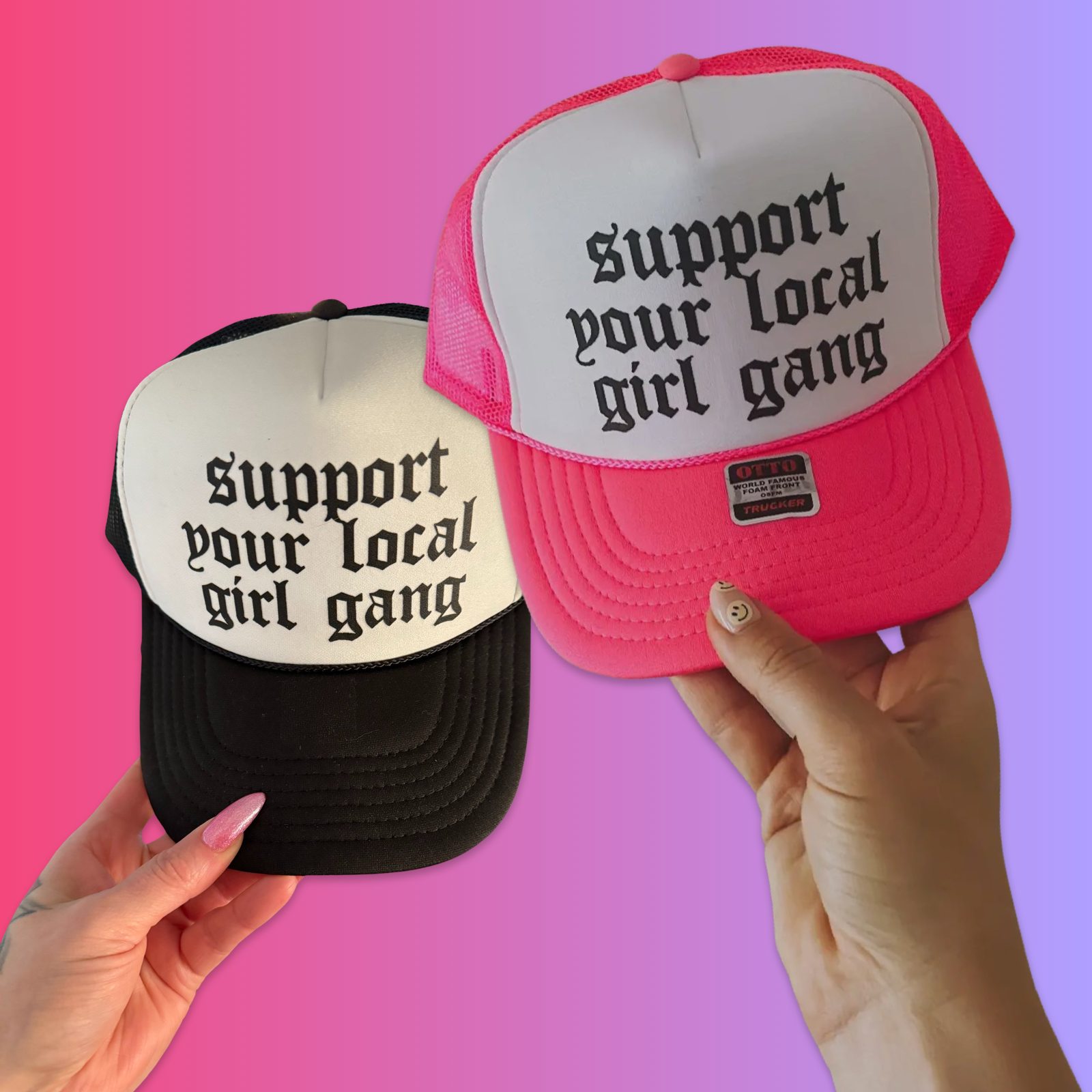 girl gang trucker hat