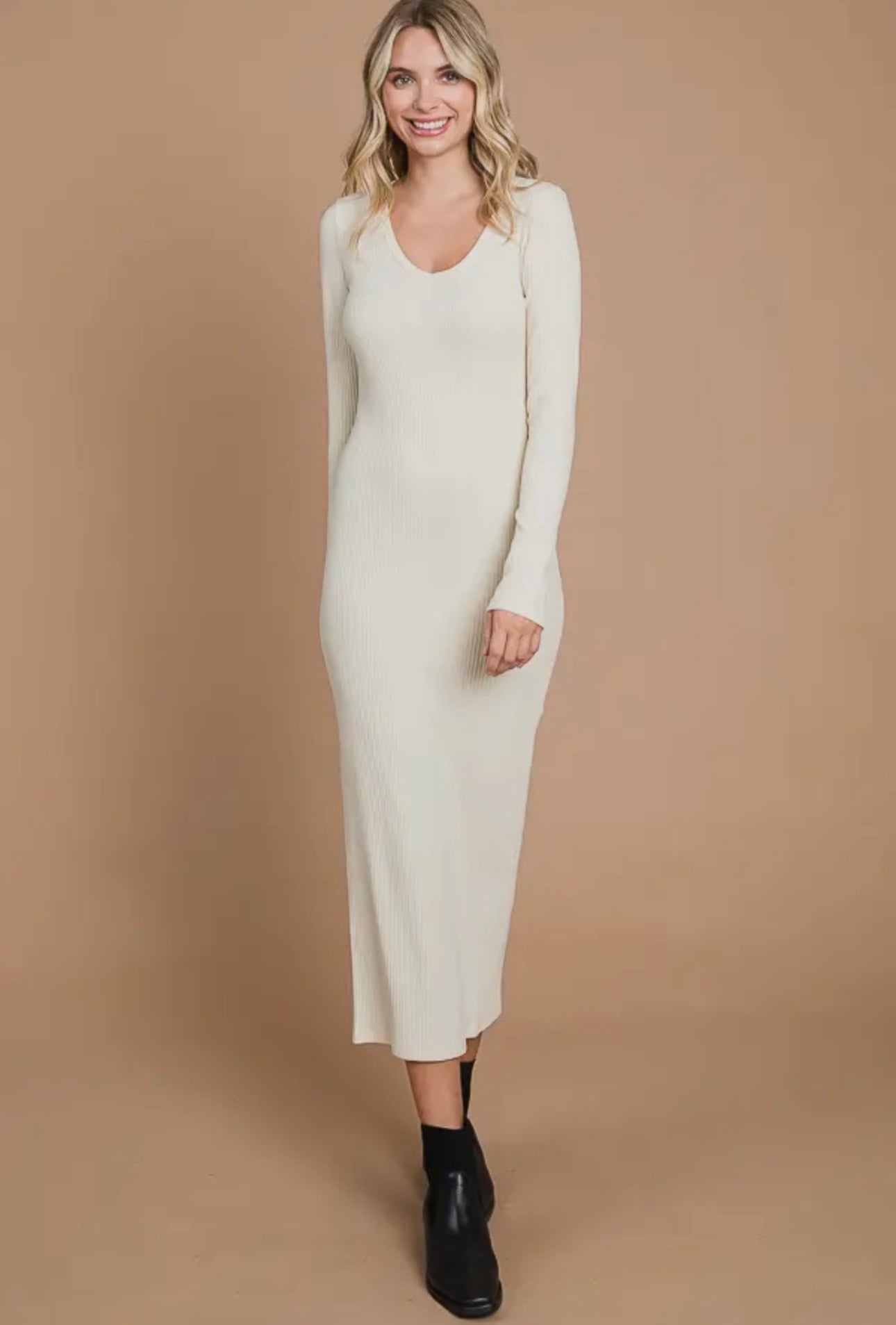 cream bodycon dress