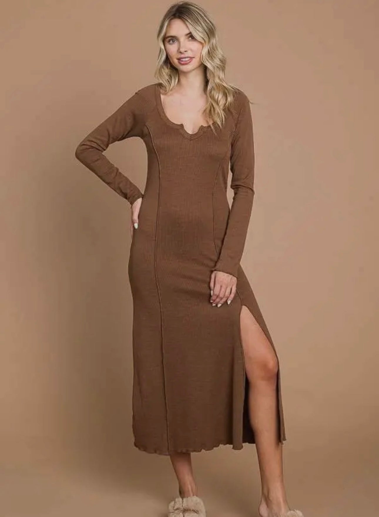 brown maxi dress