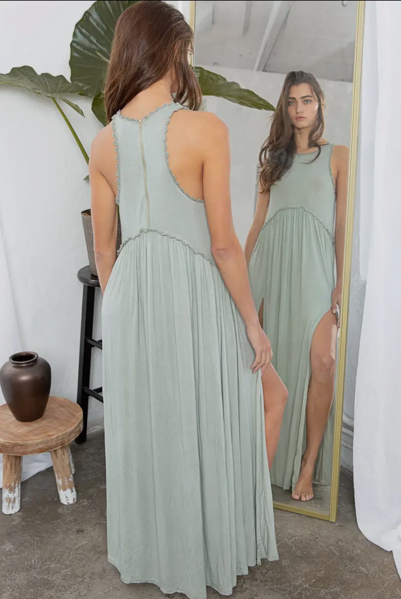 sage maxi dress