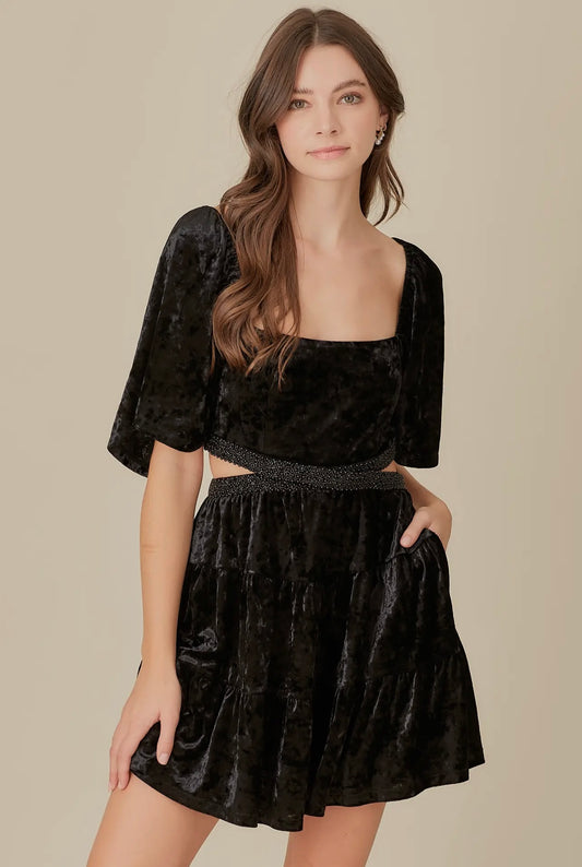 black velvet dress