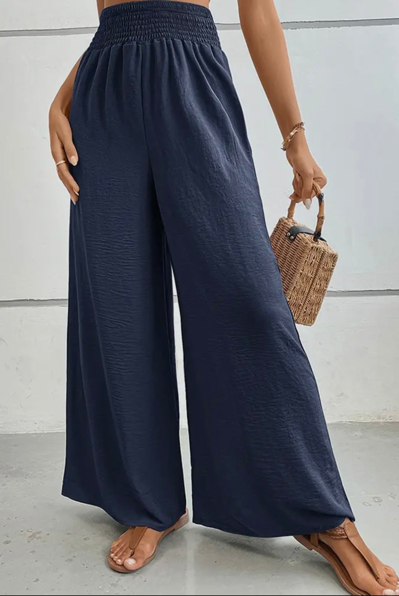 navy palazzo pants