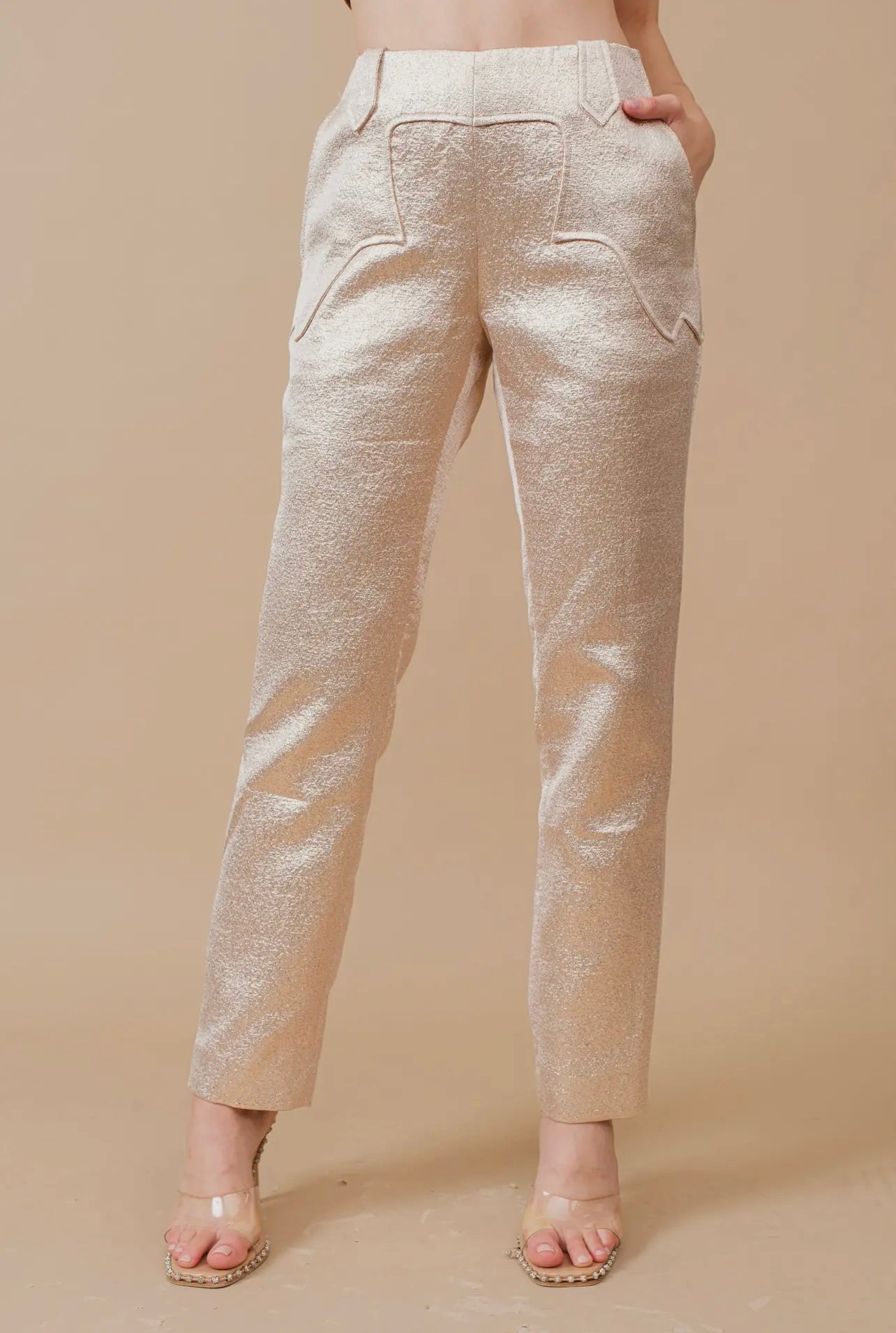 gold western pants